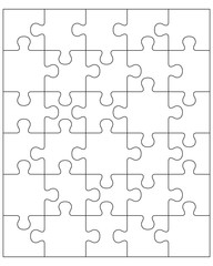 Illustration of separate parts of white puzzle