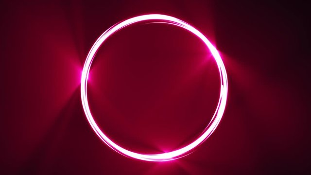 Abstract Light Stroke Circle Animation/Animation of an abstract bright and shining light strokes following circular ring motion path