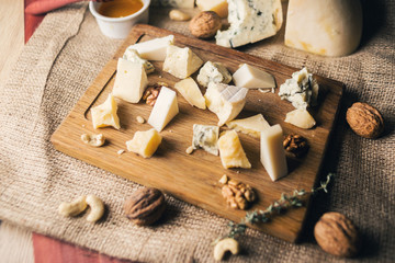 cheese plate with honey