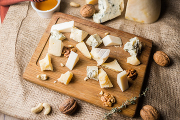 cheese plate with honey