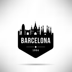Barcelona City Modern Skyline Vector Template