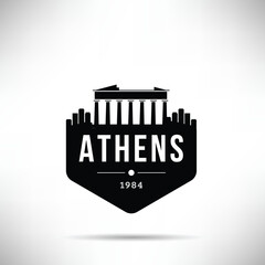 Athens City Modern Skyline Vector Template