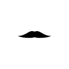 Funny retro fake mustache black icon. Mens moustache silhouette.