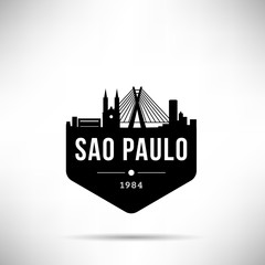 Sao Paulo City Modern Skyline Vector Template
