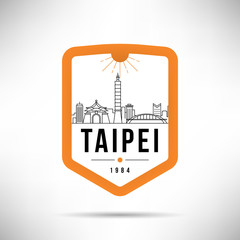 Taipei City Modern Skyline Vector Template
