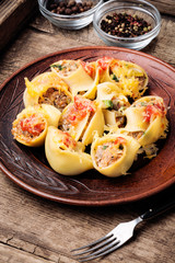 Pasta stuffed with meat