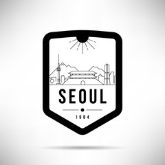 Seoul City Modern Skyline Vector Template