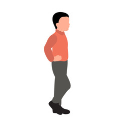  white background, faceless boy flat style, coming
