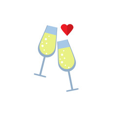 Lovers drink flat on white background icon