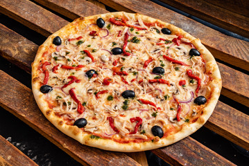 pizza with olives