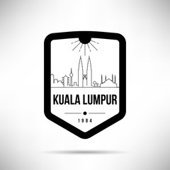 Kuala Lumpur Modern Skyline Vector Template