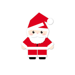 Santa claus cartoon character icon isolated on white background.