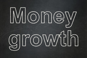 Fototapeta premium Banking concept: text Money Growth on Black chalkboard background
