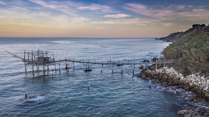 Obraz premium Costa dei trabocchi: Trabocco Turchino - Foto Aerea