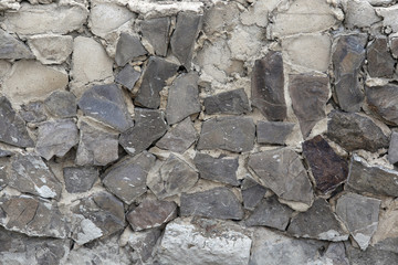 texture of the gray stone wall