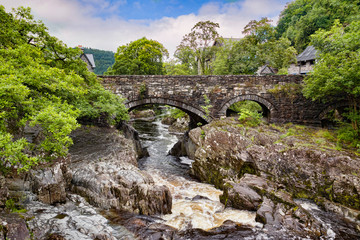 Pont y Pair Bridge and the River Llugwy, Betws-y-Coed, Wales