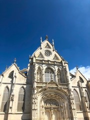 Fototapeta na wymiar Facciata gotica della chiesa di Brou, Bourg-en-bresse, Francia