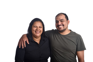 portrait of a latin america couple on white