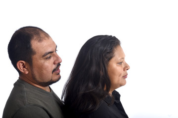 portrait of a latin america couple on white