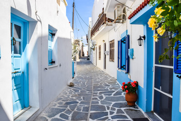 Traditional architecture in Kástro old town on Naxos, Greece