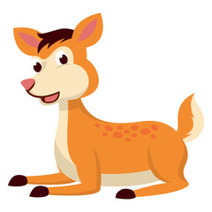 A cute mouse deer sit on the soil