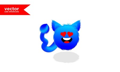 vector cute blue emoticon10