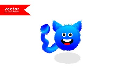 vector cute blue emoticon10