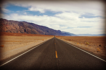 Straight open highway view