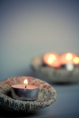 Spa Still Life with Aroma Therapy Candle Centerpiece