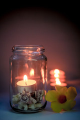 Spa Still Life with Aroma Therapy Candle Centerpiece