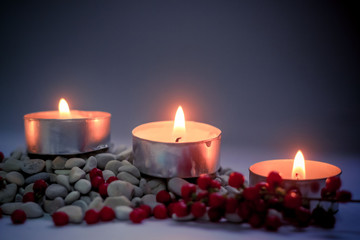 Christmas Centerpiece Decoration with Burning Candles