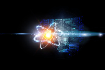 Atom molecule abstract