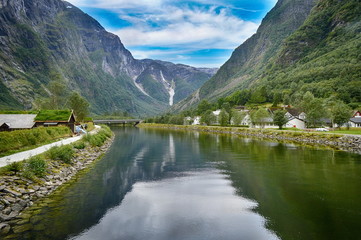 Naklejka na ściany i meble Beautiful landscape.Travel in Norway