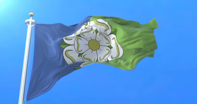 Flag of english area of East Riding of Yorkshire in England. Loop