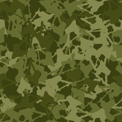 Military camouflage seamless pattern in different shades of green color
