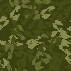 Military camouflage seamless pattern in different shades of green color