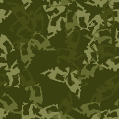 Military camouflage seamless pattern in different shades of green color