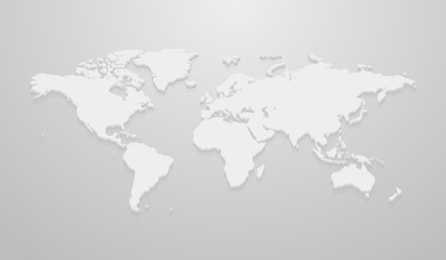 Vector illustration of world map mockup for infographics on the gray background