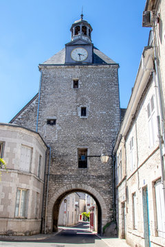Beaugency. Porte de la tour de l'horloge. Loiret. Centre- Val de Loire