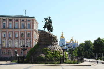 Old buildings of the city. Architecture of Kiev. Ukraine. Churches and ancient Austrian architecture. Traveling