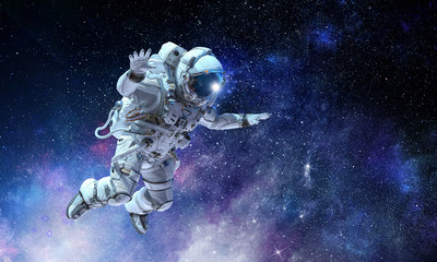 Astronaut on space mission. Mixed media © Sergey Nivens