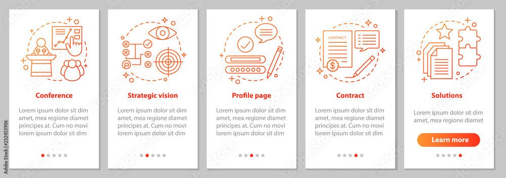 Wall mural solutions searching onboarding mobile app page screen with linea