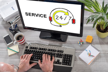 Service concept on a computer