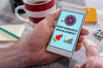 Performance management concept on a smartphone