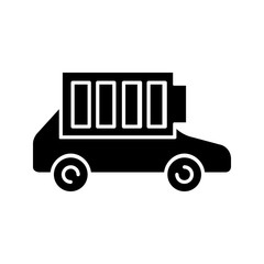 Fully charged electric car battery glyph icon