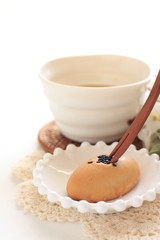 Japanese food, sweet potato and sesame cake