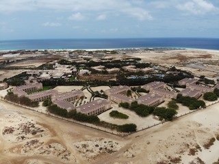 Cape Verde aerial view of the beautiful beaches at Santa Maria beach in Sal Island Cape Verde - Cabo Verde