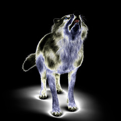 Digital 3D Illustration of a Wolf