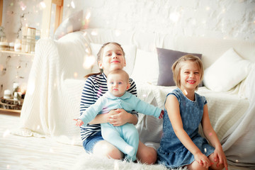 Three little girls   hugging