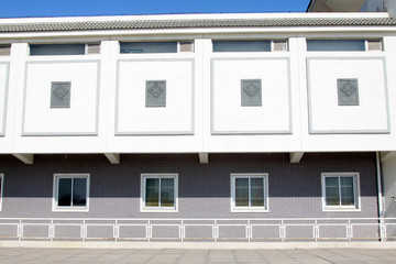 Unique architectural landscape in the li dazhao memorial hall, Leting county, hebei province, China.